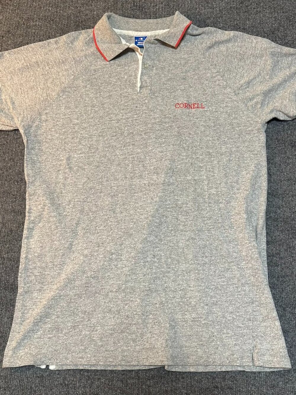 Vintage 90s Champion Mens XL Spell Out Cornell University Polo Shirt Made in USA